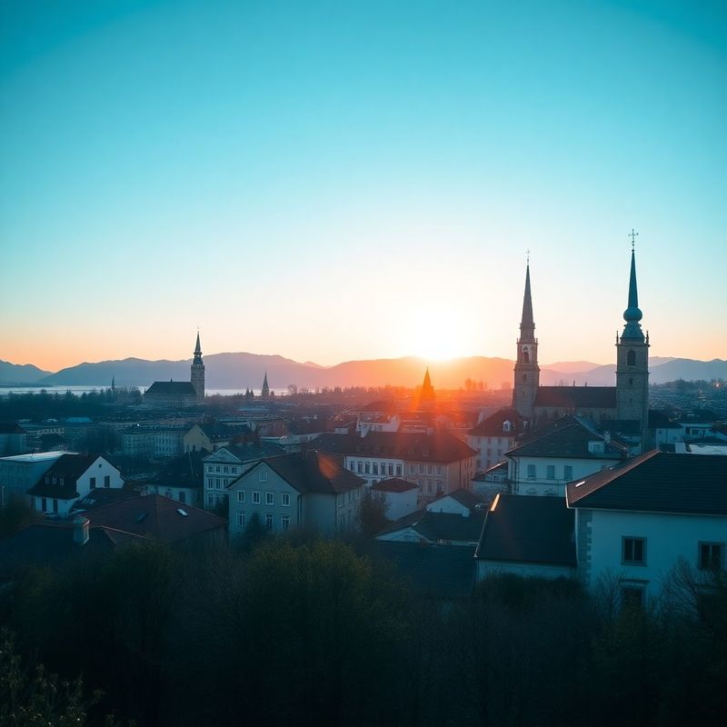 Ljubljanska panorama v jutranji svetlobi kot uvod v gospodarske analize